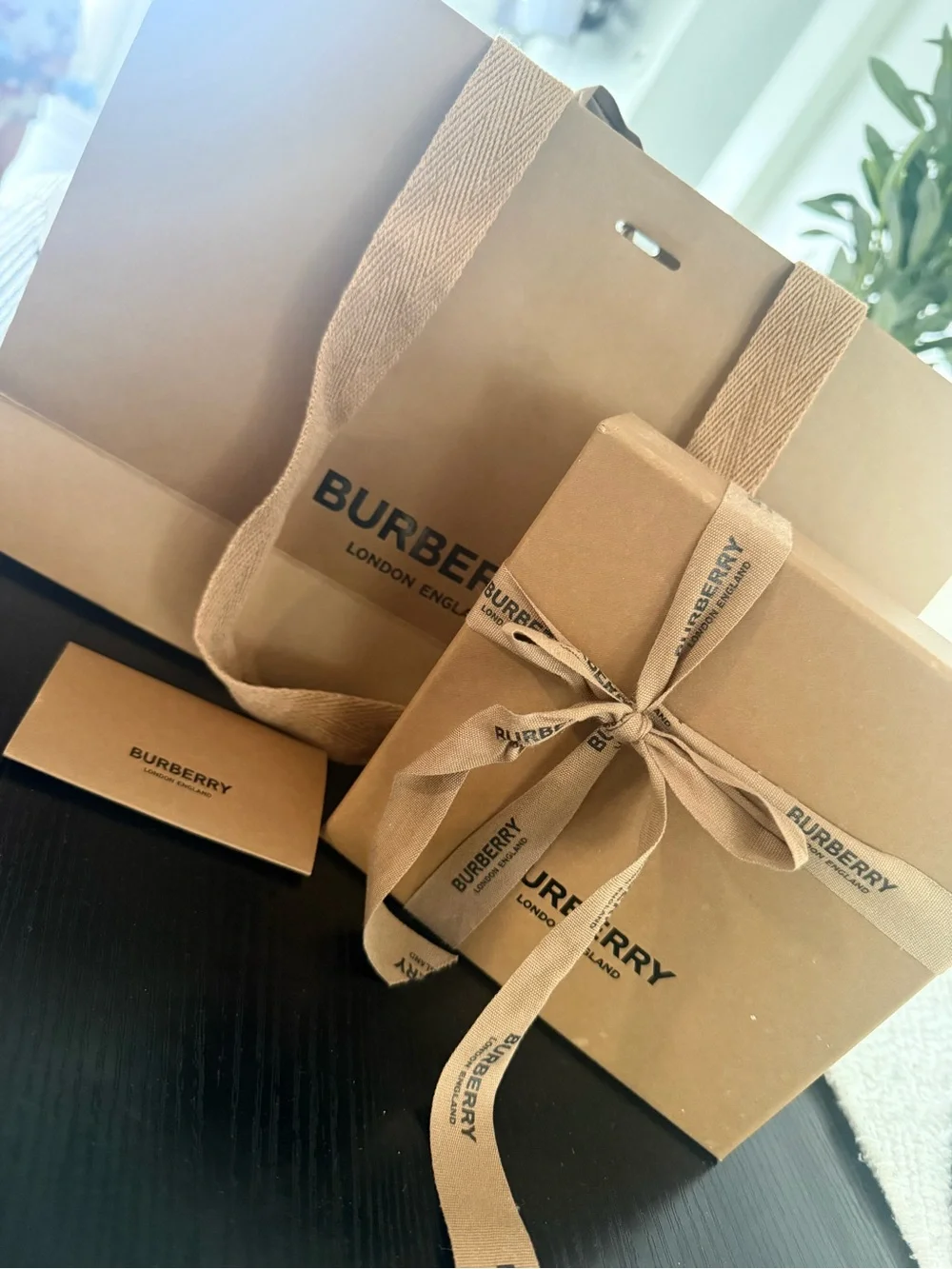 Burberry Blue TB Monogram Leather Bi-Fold Wallet